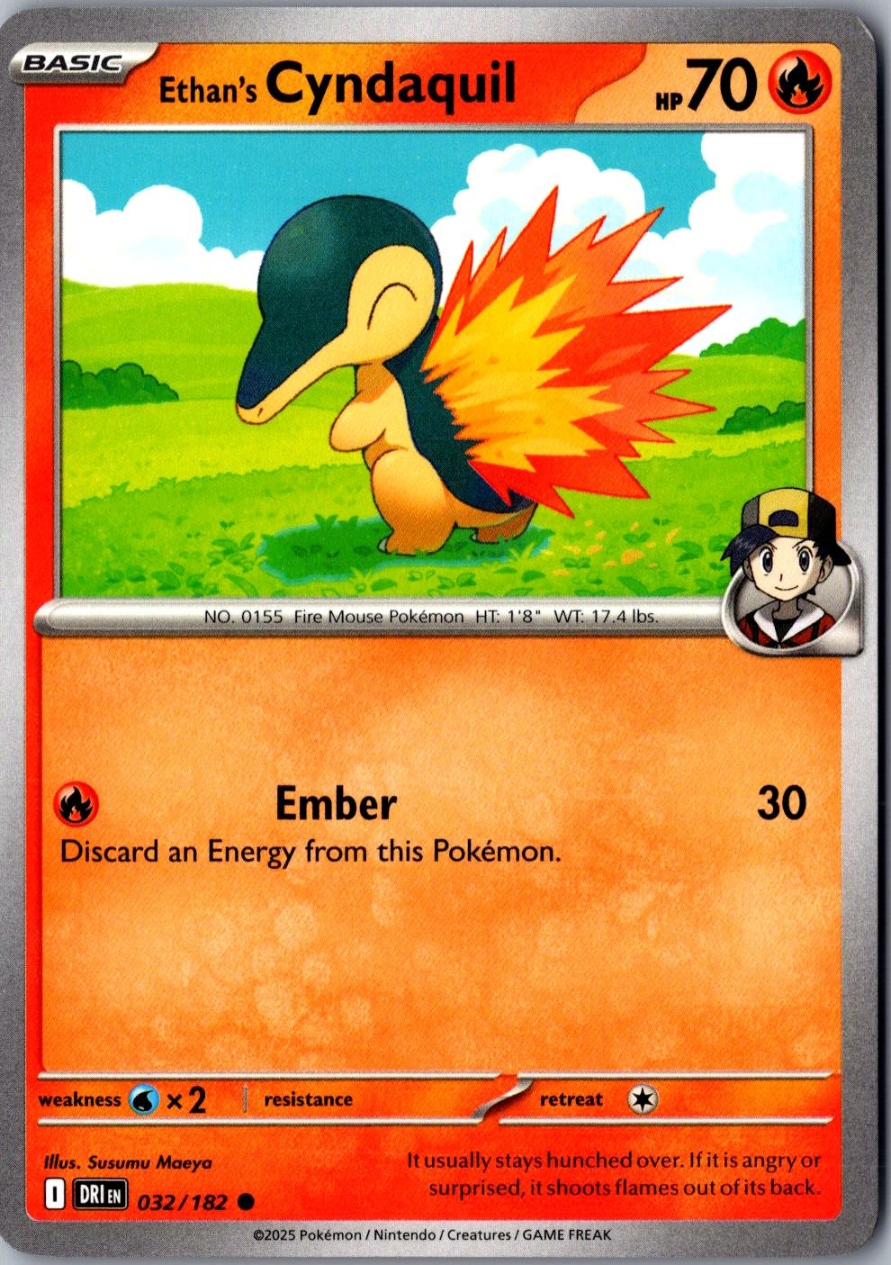 Ethan's Cyndaquil 032/182 Common SV10: Destined Rivals LP Pokemon Card