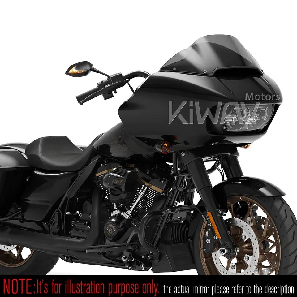 VAWiK LUCIFER Black Mirror Hi-Rise Stem + 2 LED E-mark fits Harley Electra Glide - Изображение 4 из 4