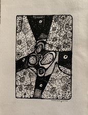 DOMINIQUE GAUTIER (1951-2018) BEAUTIFUL ETCHING ABSTRACT COMPOSITION 1990 (4)