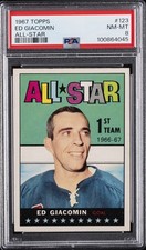 1967 TOPPS ALL-STAR #123 ED GIACOMIN PSA 8