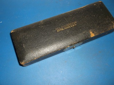 Starrett ? VINTAGE CASE ONLY BLACK W/ Purple Lining Vintage 2'' X 7'' X 1/2'' INSID