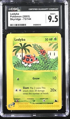 LEDYBA 73/144 SKYRIDGE POKEMON CGC 9.5 MINT+