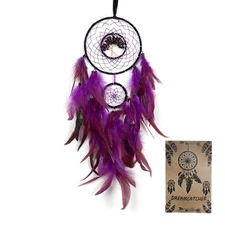 Dream Catcher, Handmade Dreamcatcher with Healing Crystal Stone, Tree of Life Dr
