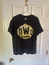 WWE NWO Big Gold Belt Shirt WWE Legends Hulk Hogan Size L Black