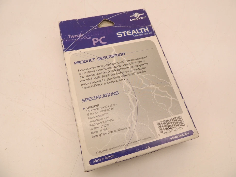 New Vantec Case Fan 80mm 80x80x25 12V 27CFM 3 Pin 4 Pin - Image 4 of 4