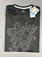 Puma Golf Shirt Tee T-Shirt Cloudspun Enjoy Golf Print Large Black NWT MSRP 45