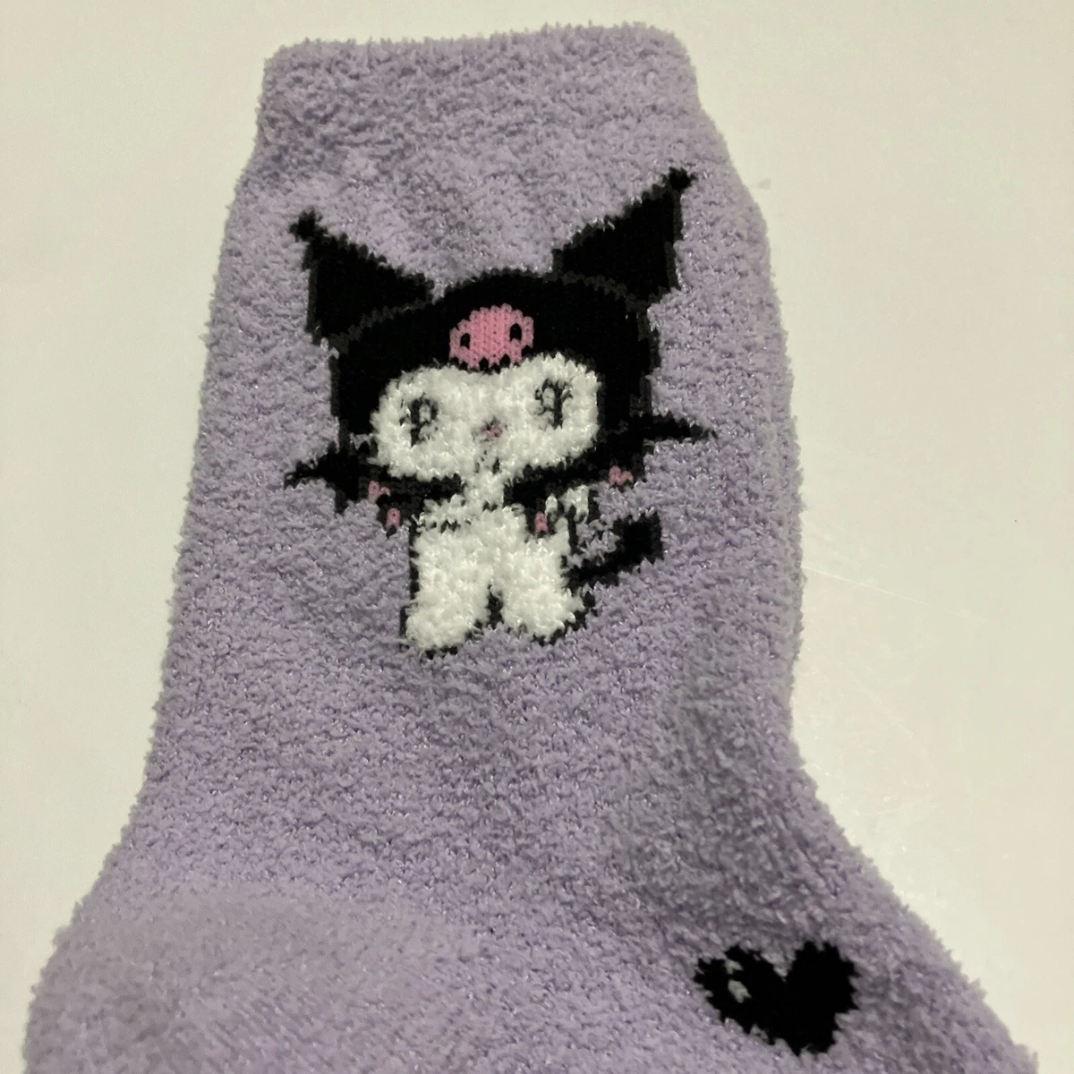 Primark Kuromi Acogedores Calcetines EE. UU. 6-10 Púrpura Lavanda Corazón Sanrio Suave Nuevo
