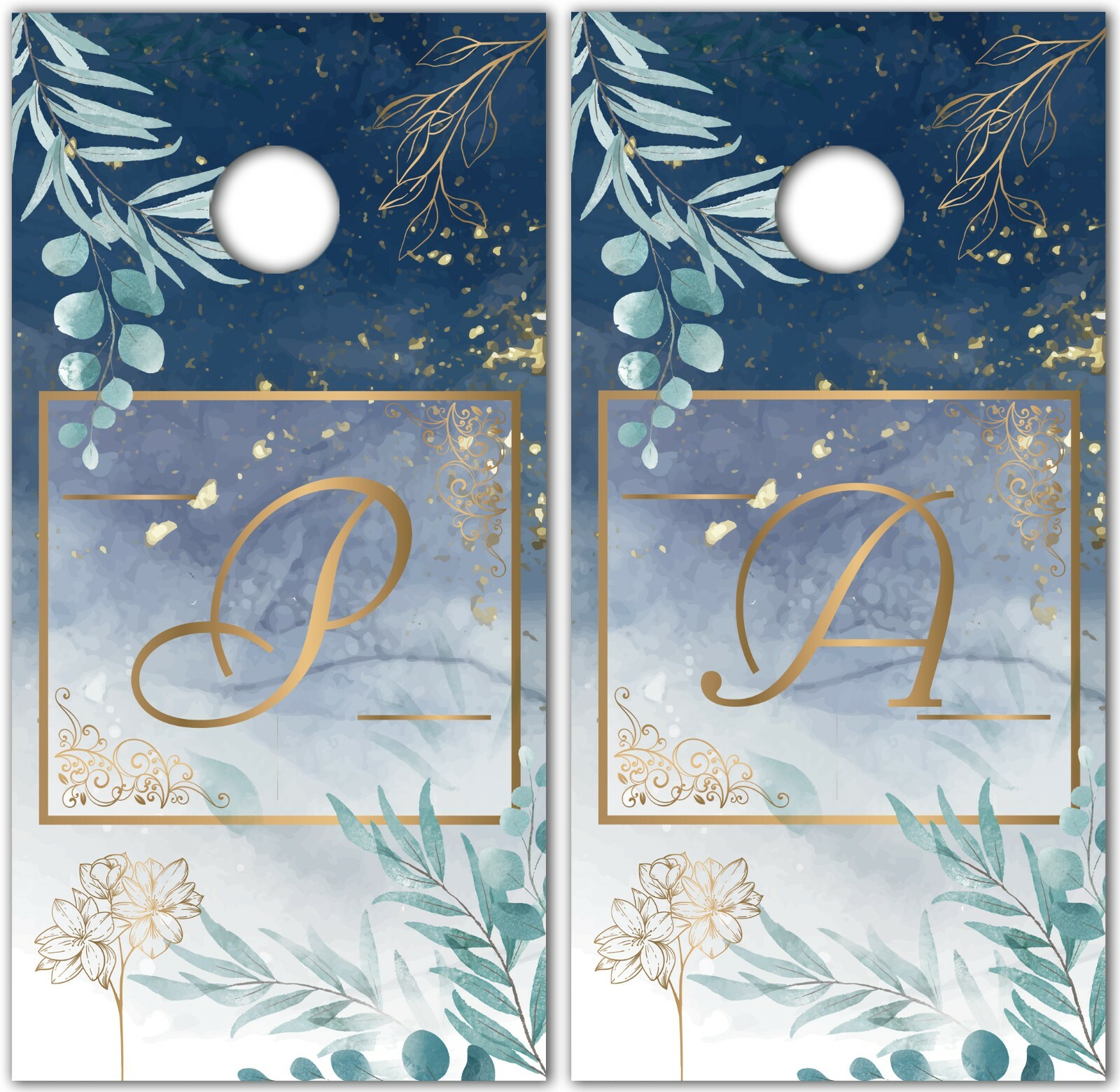 Wedding Initial Cornhole Wrap Vinyl Decal Sticker for Boards Wraps Wood KA1038