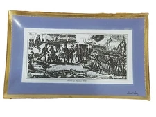  Vintage David Douglas Glass Plate Tray Dish The Battle of Bunker Hill 