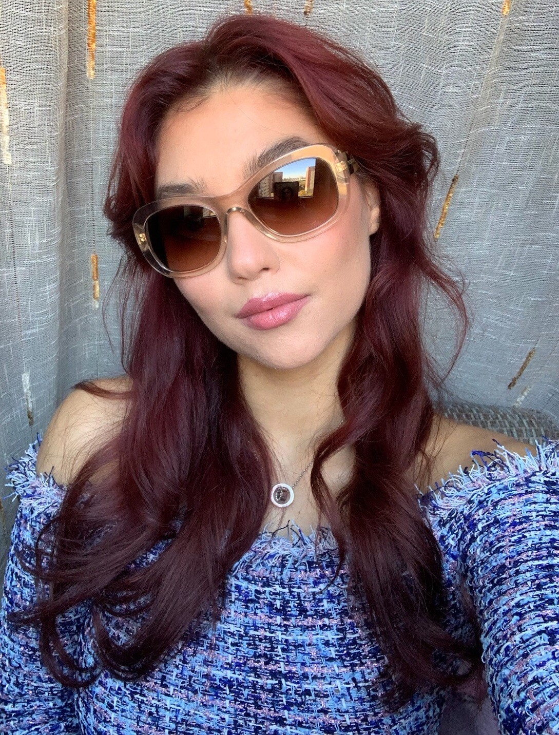 Authentic Burberry Oversized Clear Brown 54mm Gra… - image 3