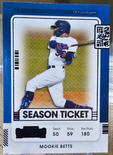 Mookie Betts 2021 Panini Contenders Blue Foil #19 Los Angeles Dodgers