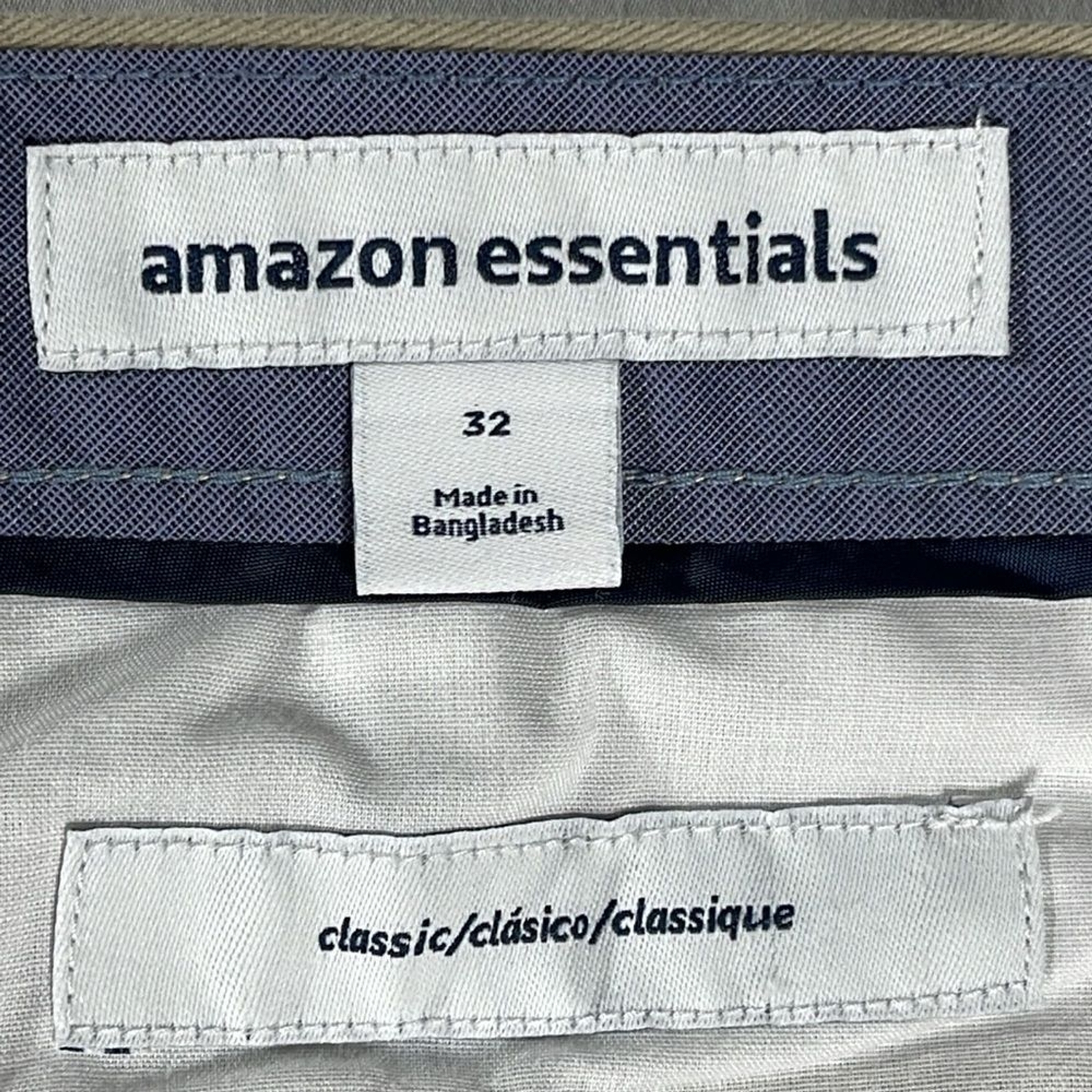 Amazon Essentials mens khaki basic flat front 8" … - image 4