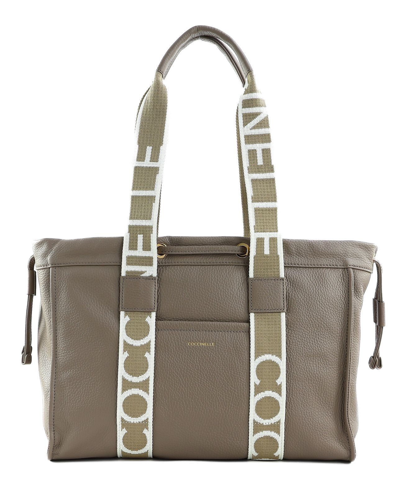 COCCINELLE 2Day Signature Handbag Grained Leather Warm Taupe