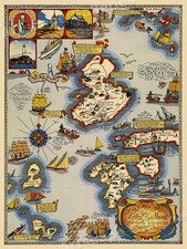 Map of the Isles of Shoals 1927 Vintage Style Pictorial Map - 18x24