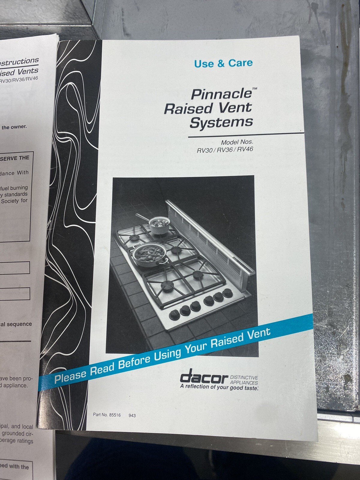 Dacor 36" RV36S Downdraft Raised Vent Ventilation System With Fan eBay