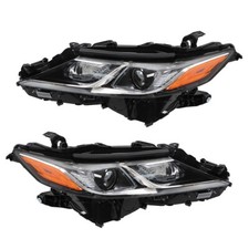 Black Led Headlight For Toyota Camry Le Se 2018-2024 Halogen Leftright Side