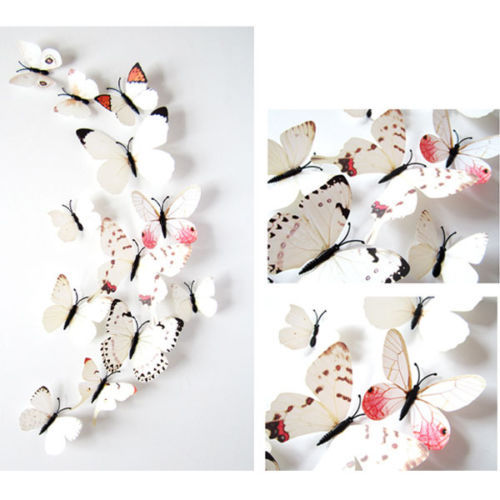 12pcs 3D Butterfly Wall Stickers Art Decals Home All Room Decorations