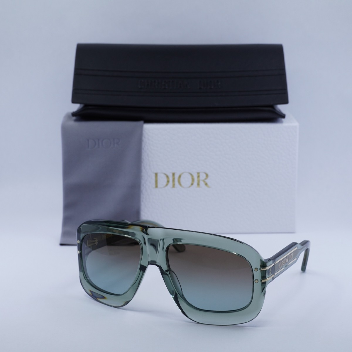 Dior DIORSIGNATURE M1U 55F2 Shiny Green/Brown Gradient 58-17  display picture 2