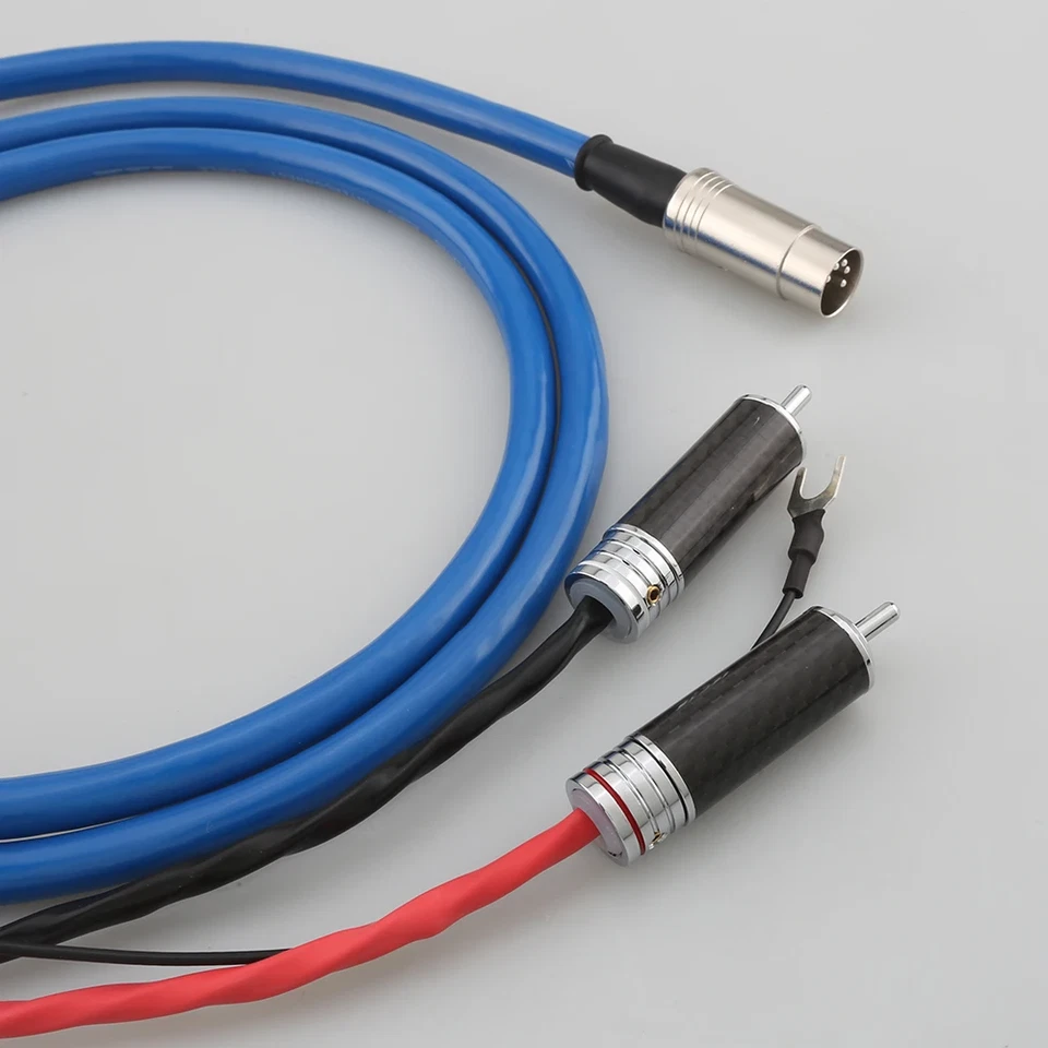 OFC Audio Silver Plated 5DIN Male to RCA Phono Tonearm Cable with U Ground Wire - Image 4 of 4