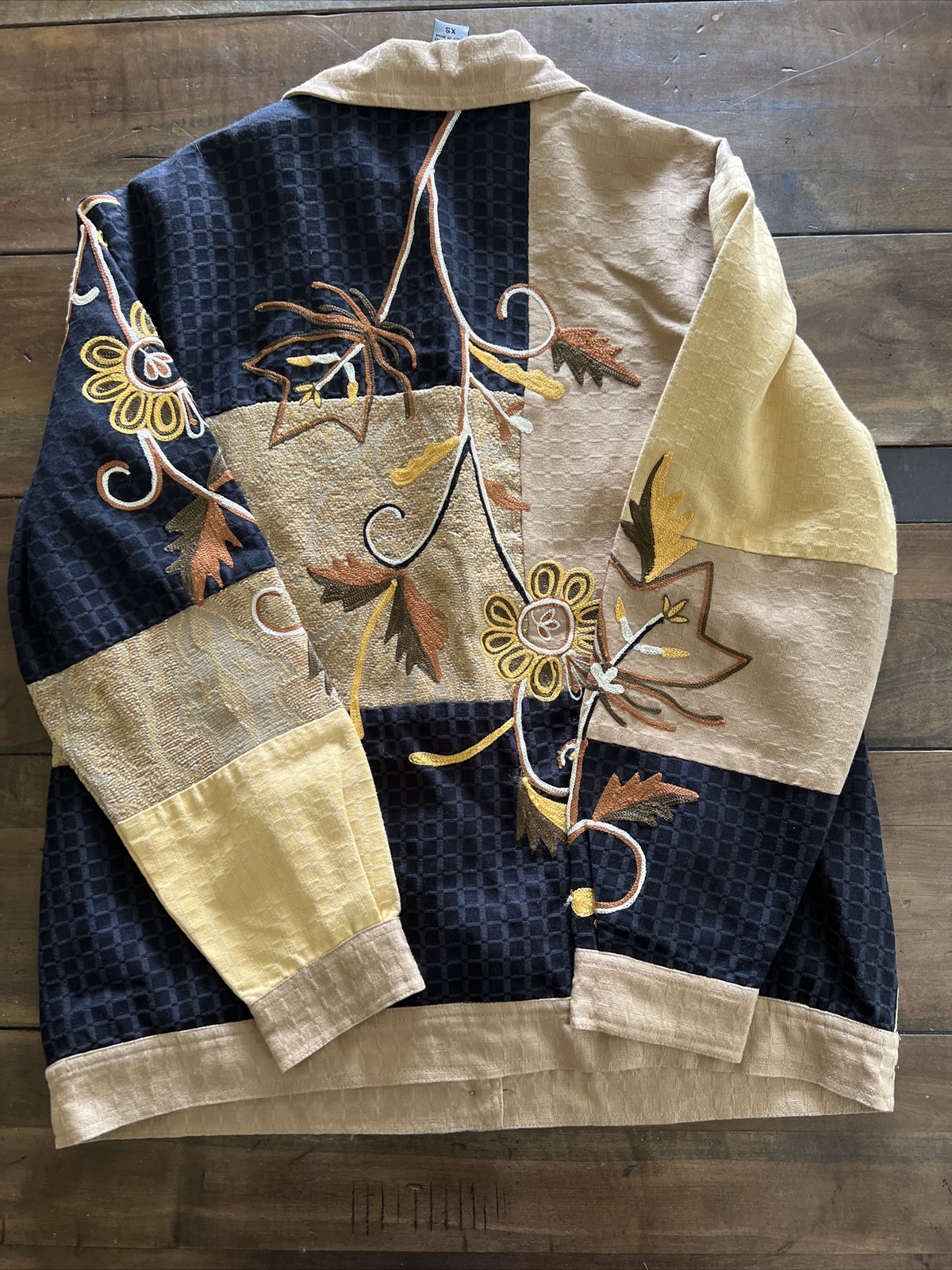 INDIGO MOON SIZE S Boho Patchwork Embroidered Jac… - image 7