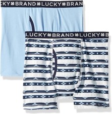 Lucky Brand 251109 Big Boys' Two Pack Boxer Brief Underwear Blue Size Small