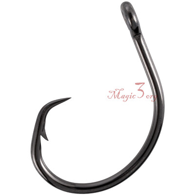 30/60Pack Fishing Circle Hook 3X Strong In-Line Hook Live Bait Hook Black Nickel