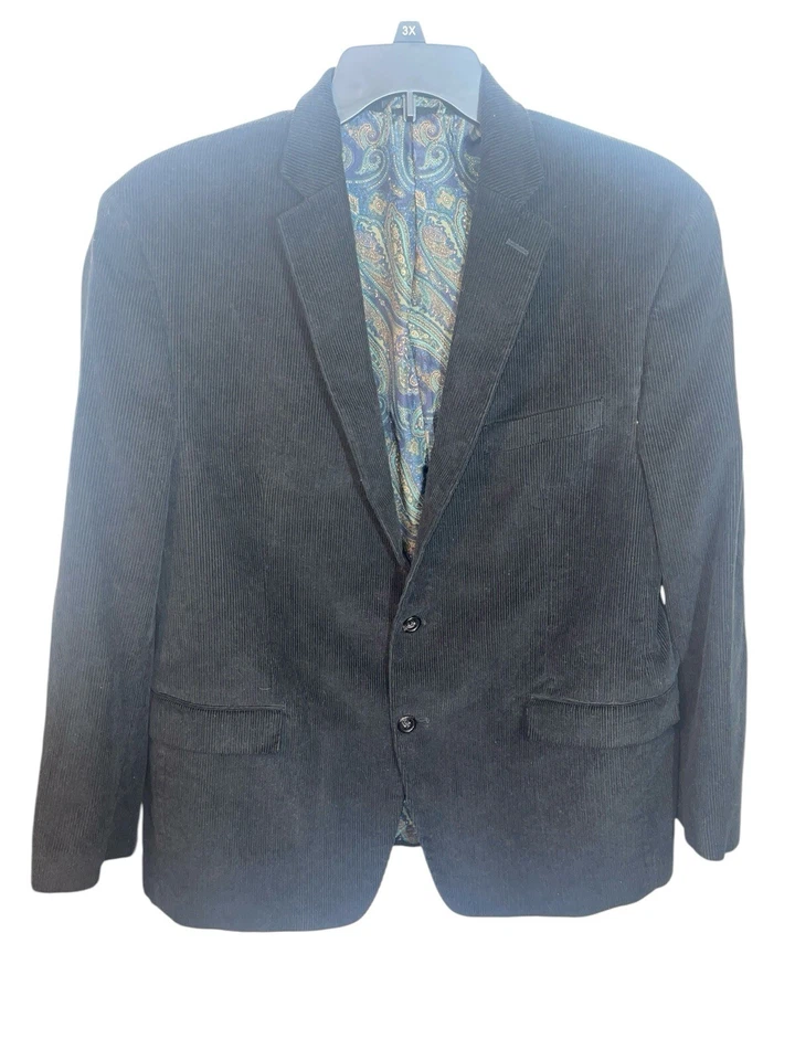 Chaqueta de pana para hombre LAUREN RALPH LAUREN negra con parche marrón en el codo talla 44R Foto 2 de 4