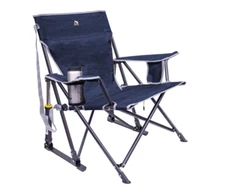GCI Outdoor Kickback Rocker Foldable Rocking Camp Chair, Heathered Indigo