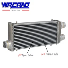 Twin Turbo Intercooler 2-In 1-Out 32 x 12 x 3" Front Mount Universal Aluminum