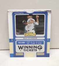MAX SCHERZER 2021 Contenders Winning Tickets GOLD ~ #'d /99 ~ DODGERS