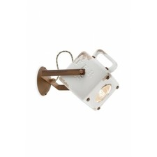 Ceramic Wall Sconce Vintage Retro White and Rust FLR-15