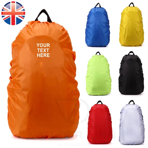 Personalised Embroidered Waterproof Backpack Cover 35L 70L Bag Camping Rucksack