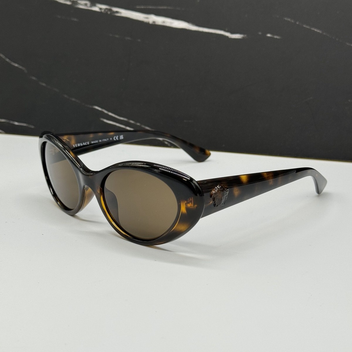 NEW VERSACE VE4455U 108/73  VERASCE HAVANA BROWN CAT EYE SUNGLASSES VERSACE Versace Brown Cat Eye Men main image 3