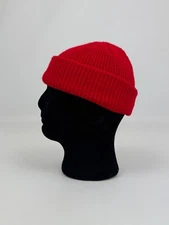 The Society Of Crossed Keys  Acrylic Red Fisherman Cuff Beanie Hat OS