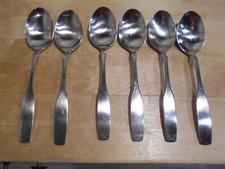 6 Oneida Community Stainless PAUL REVERE Pattern Place / Oval Soup Spoons 6930