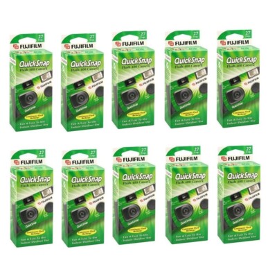 10 Pack Fujifilm Quicksnap Fuji 400 One Time Use Disposable Flash Camera FRESH