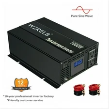 1000W Pure Sine Wave Inverter 24V to 110/220V Power Converter Car LCD Camp