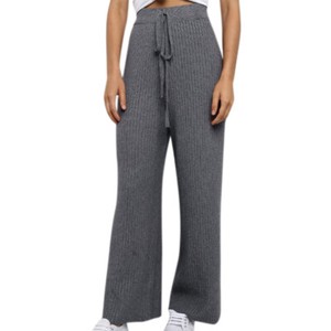 brief casual ribbed loose pants