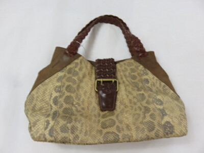 Carlos Falchi Brown & Tan Python Shoulder Bag NWOT