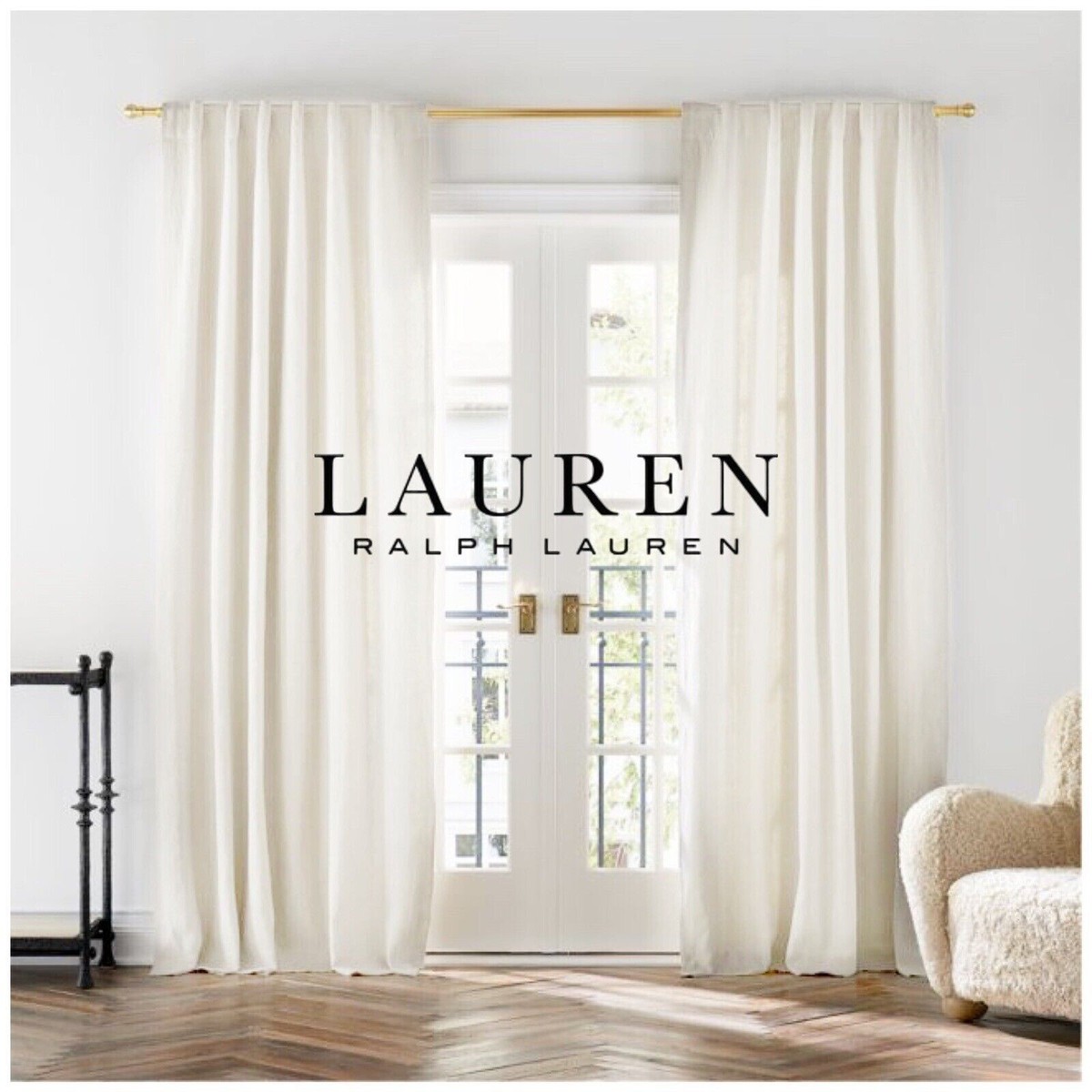 ralph lauren blackout curtains linen herringbone