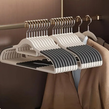 Plastic Hangers 20/40 Pcs Heavy Duty Non-Slip Clothes Hangers w/360  Swivel Hook