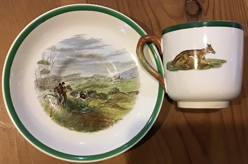 Tazza e piattino Fox Hunt Hunt Spode #4 The Find Leaping The Brook - Foto 3 di 7