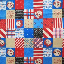 Rare Raggedy Ann and Andy Mini Patch Cotton Fabric FQ 18"X22" 18-4