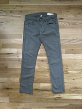 Rag & Bone ‘The Dre’ Gray Slim Jeans - Size 26 - Frayed Hem, Made in USA