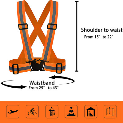 Safety Vest Adjustable Reflective Belt Stripe Strap Night Running Jogging Biking