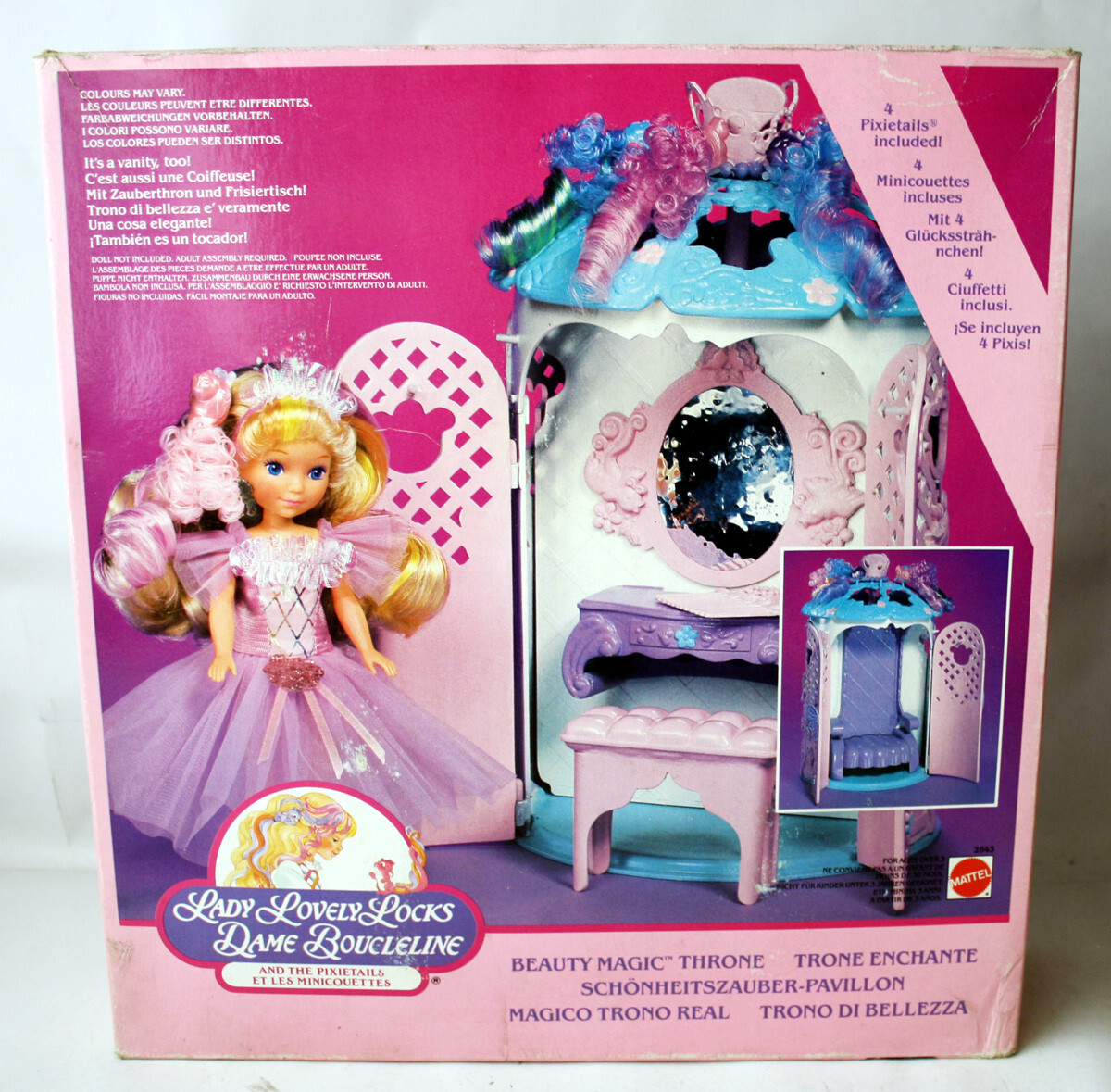 RARE VINTAGE 1988 LADY LOVELY LOCKS BEAUTY MAGIC THRONE PLAYSET