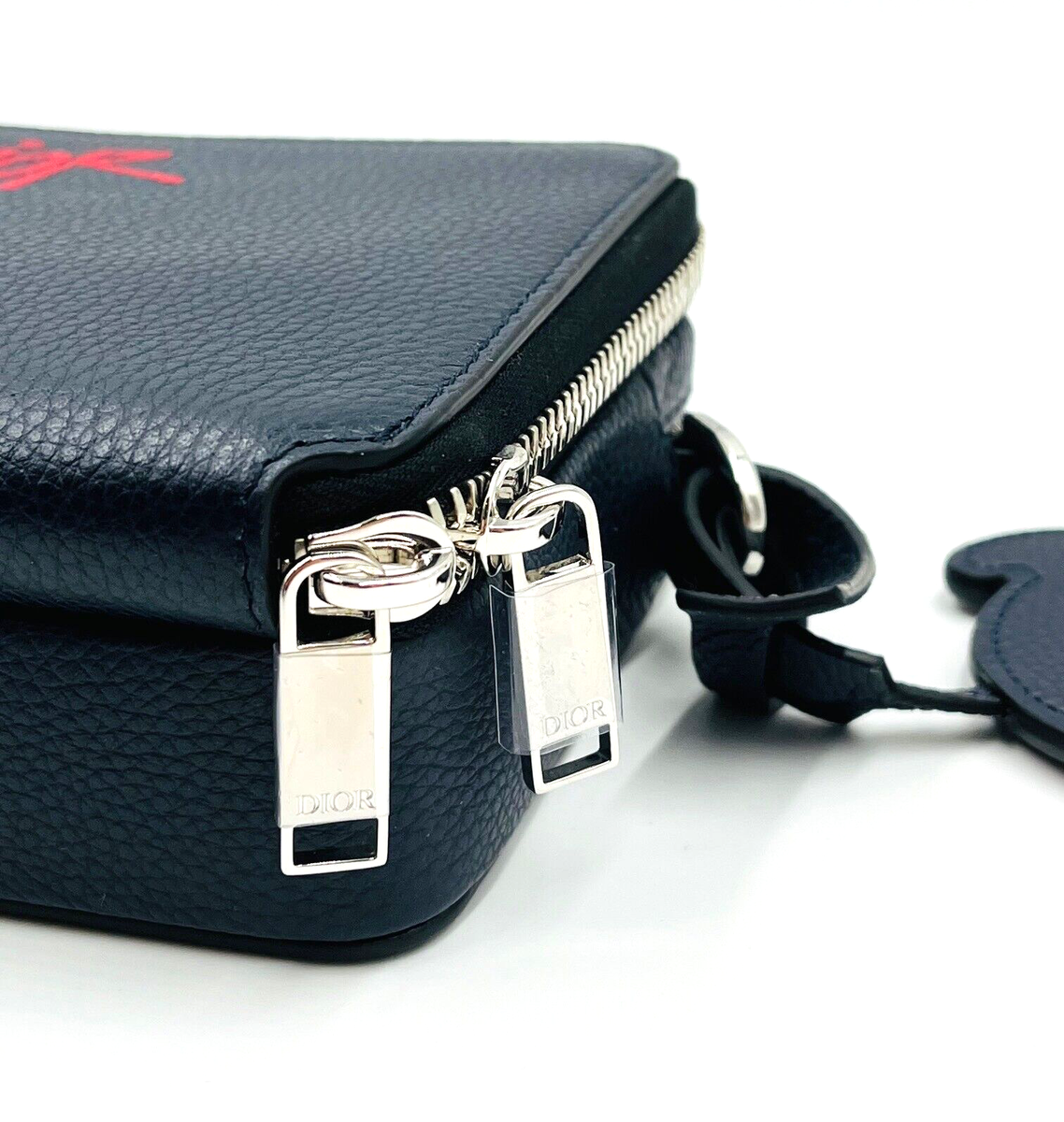 DIOR X SHAWN STUSSY Grained Calfskin Double Zip Crossbody DIOR X SHAWN STUSSY Grained Calfskin Double Zip Crossbody