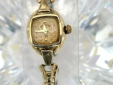 Vintage Lord Elgin 23 jewels 14K GF 740 movement  Gold-Dial Womens Watch (354)