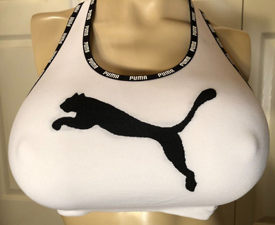 PUMA White with Black trim M 36 D Wire Free Unlined 36D Bra