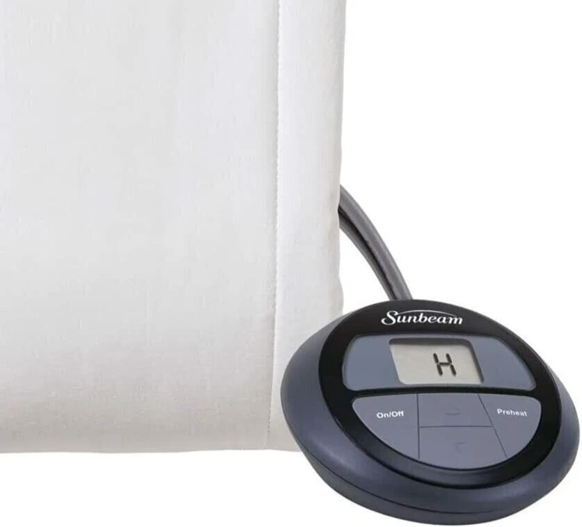 Almohadilla de colchón térmica eléctrica Sunbeam tamaño doble 2152759 blanco control térmico Foto 2 de 2